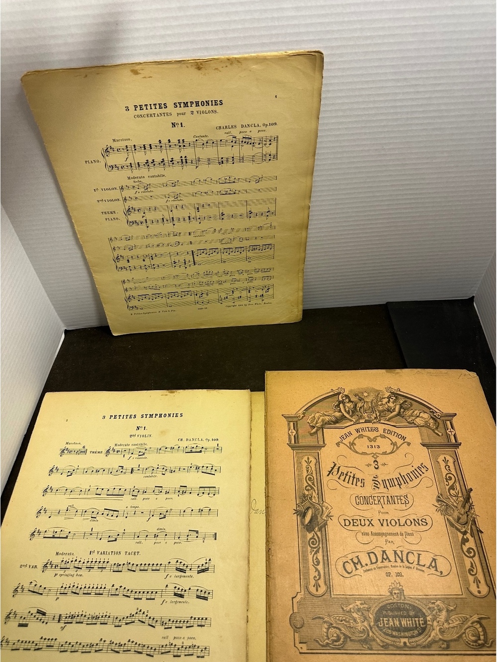 Antique 1883 Ch Dancla 3 Petites Symphonies Violin Piano Sheet Music
